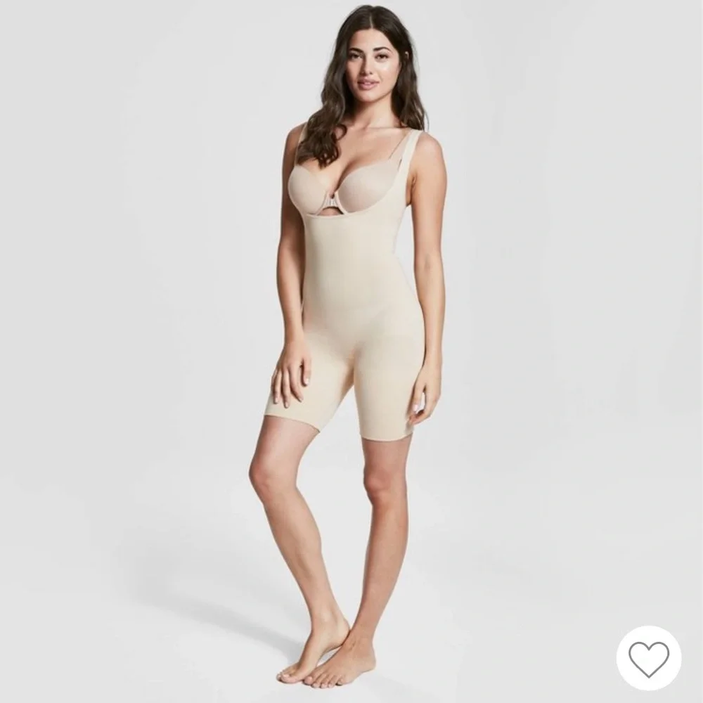 NWT Assets by Spanx open bust body suit shape wear 1X Nude Tan - Picture 5 of 12